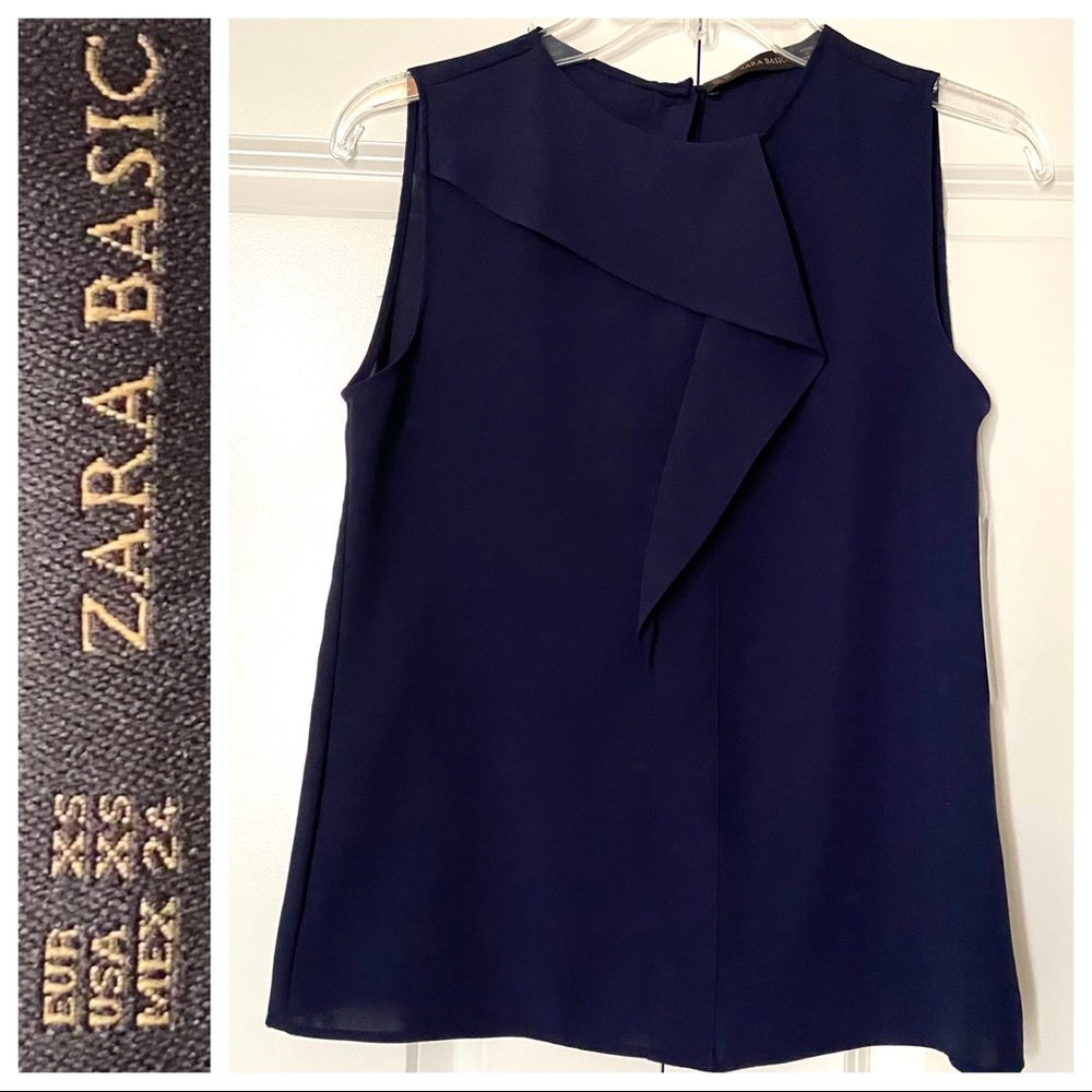 NWT XS Navy Sleeveless Dress Shirt